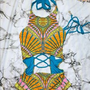 Trina Turk one piece halter size 12 bathing suit